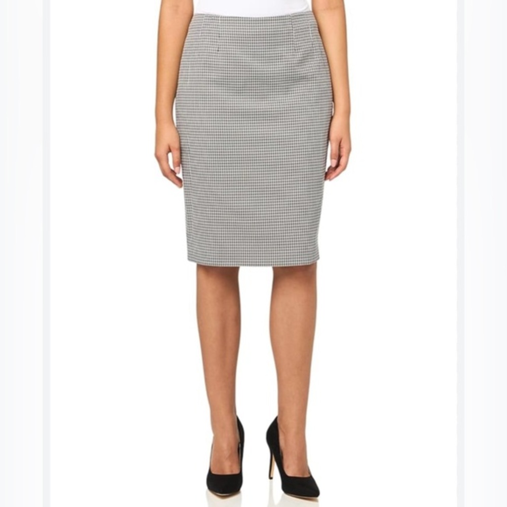 Le Suit Women Pencil Skirt Straight Checkered Print Petite Size 6